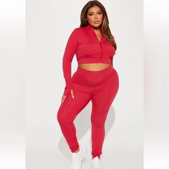 Fashion Nova 3X Amalie Active set Red - Picture 2 of 4